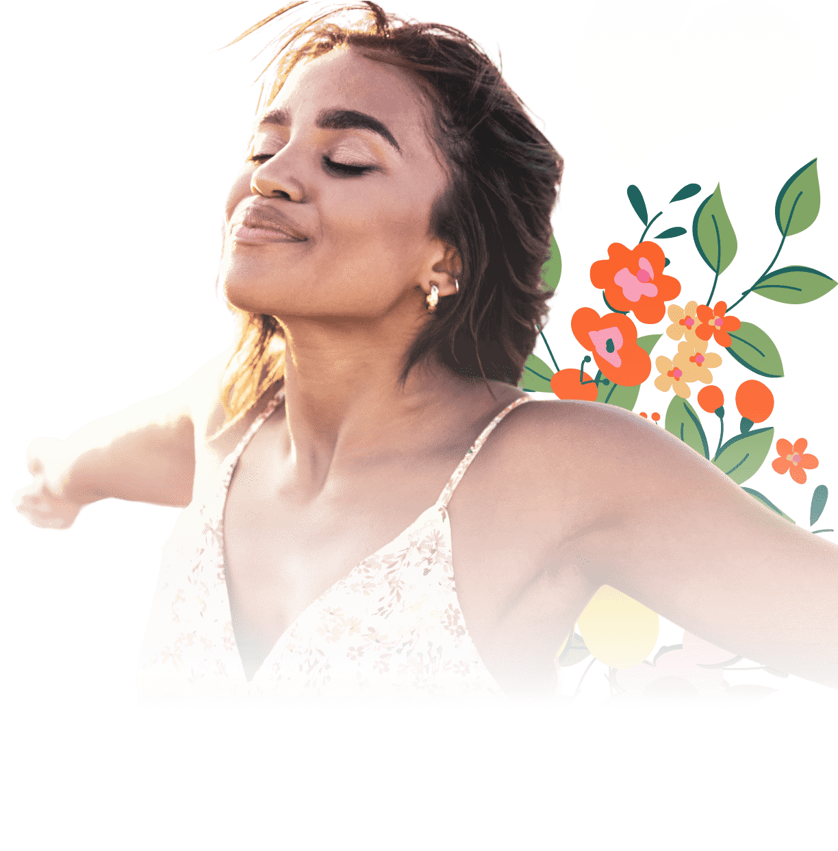 Woman with floral pattern