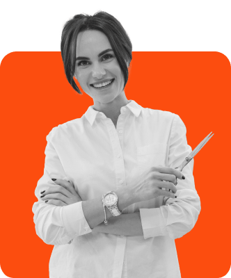 Smiling beautyPro hairdresser